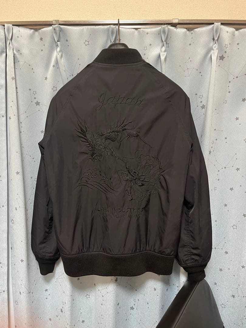 Alpha Industries スカジャン 刺繍 Japan 龍　鷹　Mサイズ