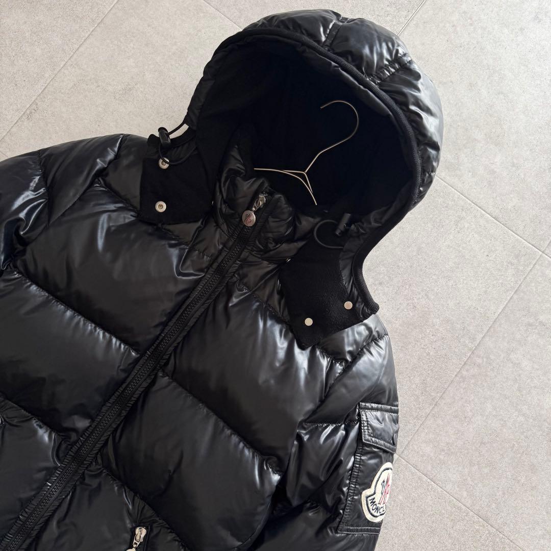 モンクレール　BADIA　ダウンジャケット　黒　シャイニーブラック　フード　1