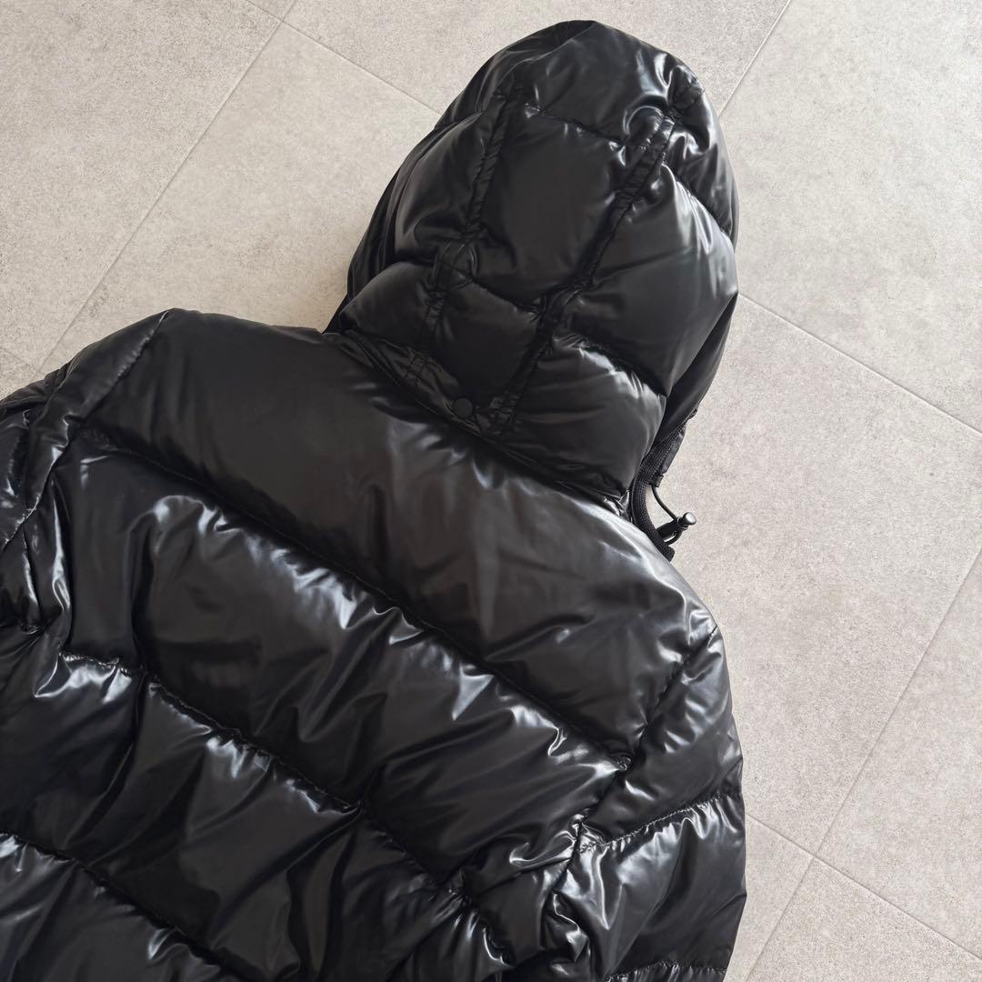 モンクレール　BADIA　ダウンジャケット　黒　シャイニーブラック　フード　1