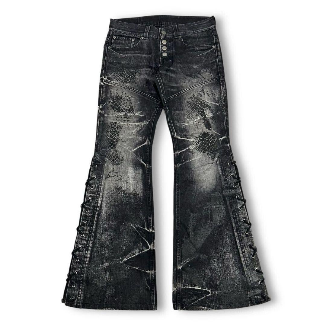 パンツ tornadomart coating python laceup denim