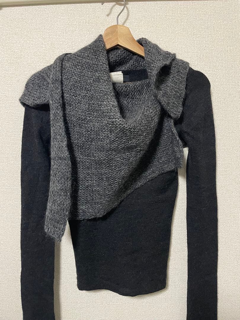 Y’s ヨウジヤマモト アシンメトリー ニット セーター マフラー風デザイン
