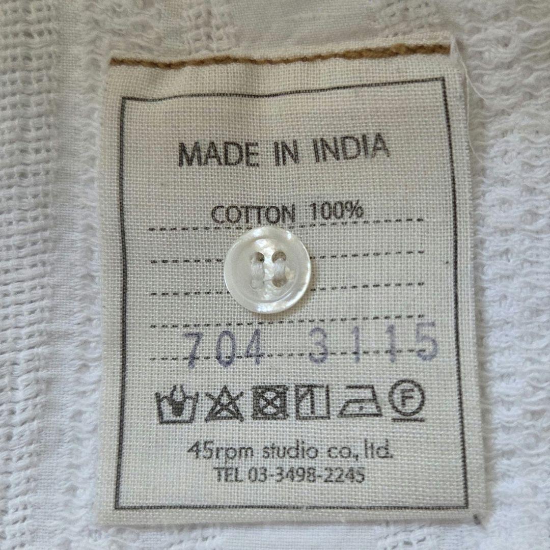 現行45R インドカラミレースのビッグーグーシャツ 2 白 R刺繍 日本