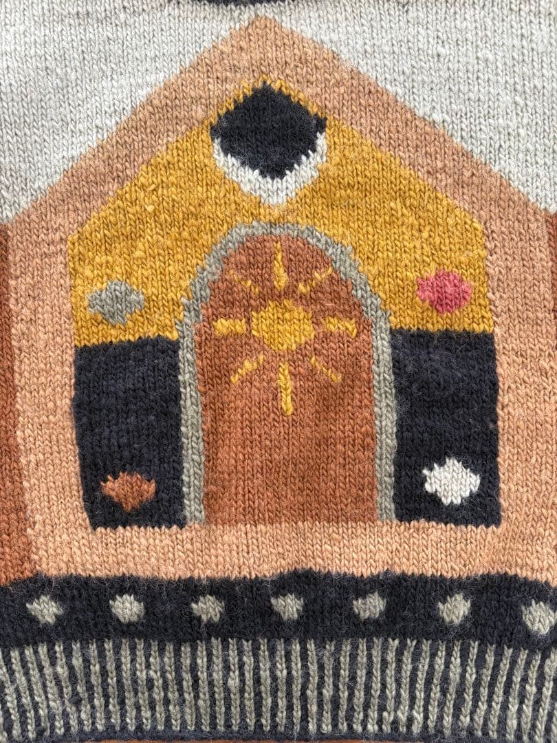 ネパール製 ハンドメイドニット ウール100% セーター ハンドクラフト 一点物
