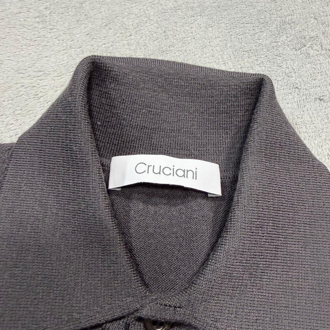 クルチアーニ　長袖　ニットポロシャツ　グレー　50サイズ ウール