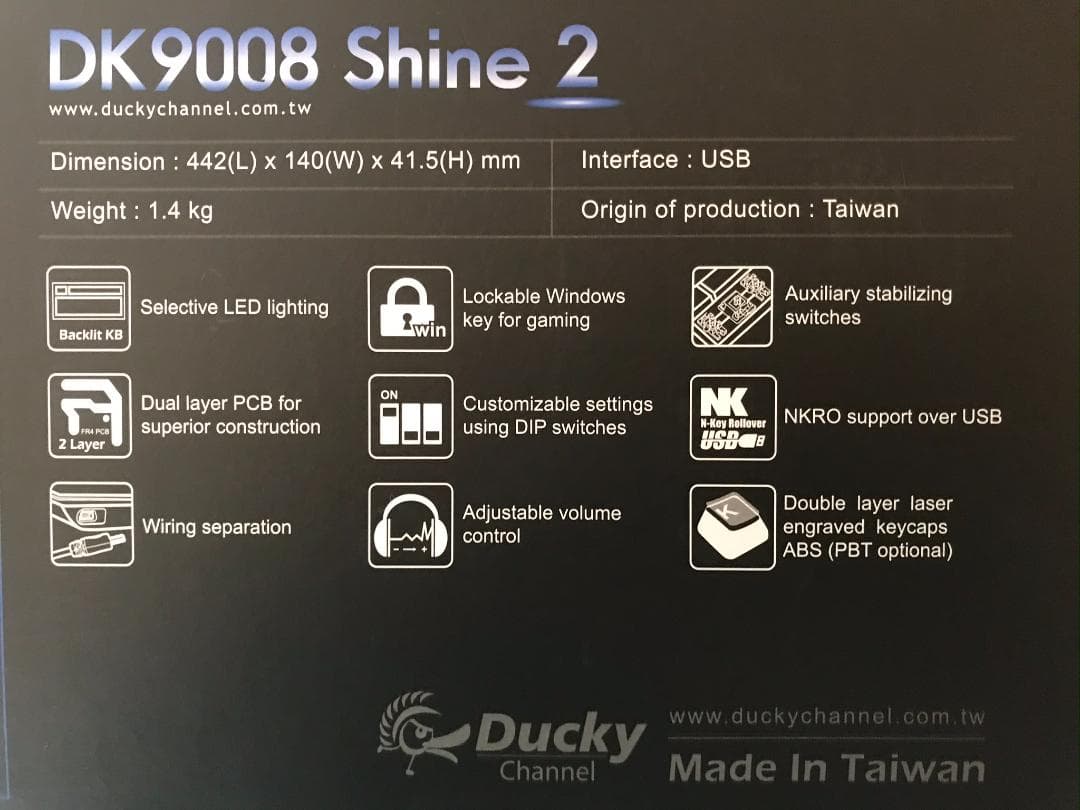 ★送料込 新品青色光るメカニカルキーボードDuckyDK9008Shine2★