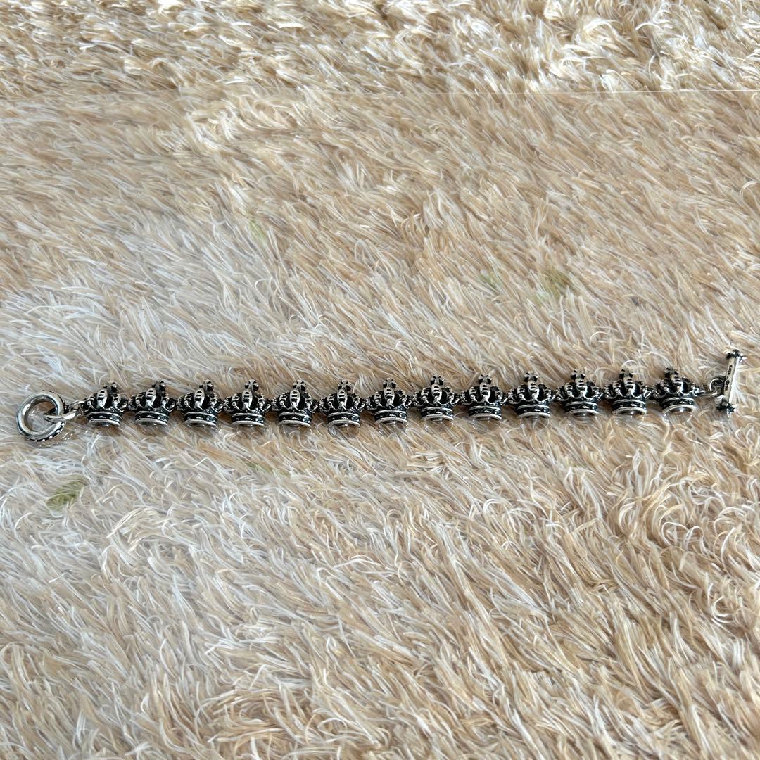 美品✨ ロイヤルオーダー クラウン リンク シルバー ブレスレット Tバー