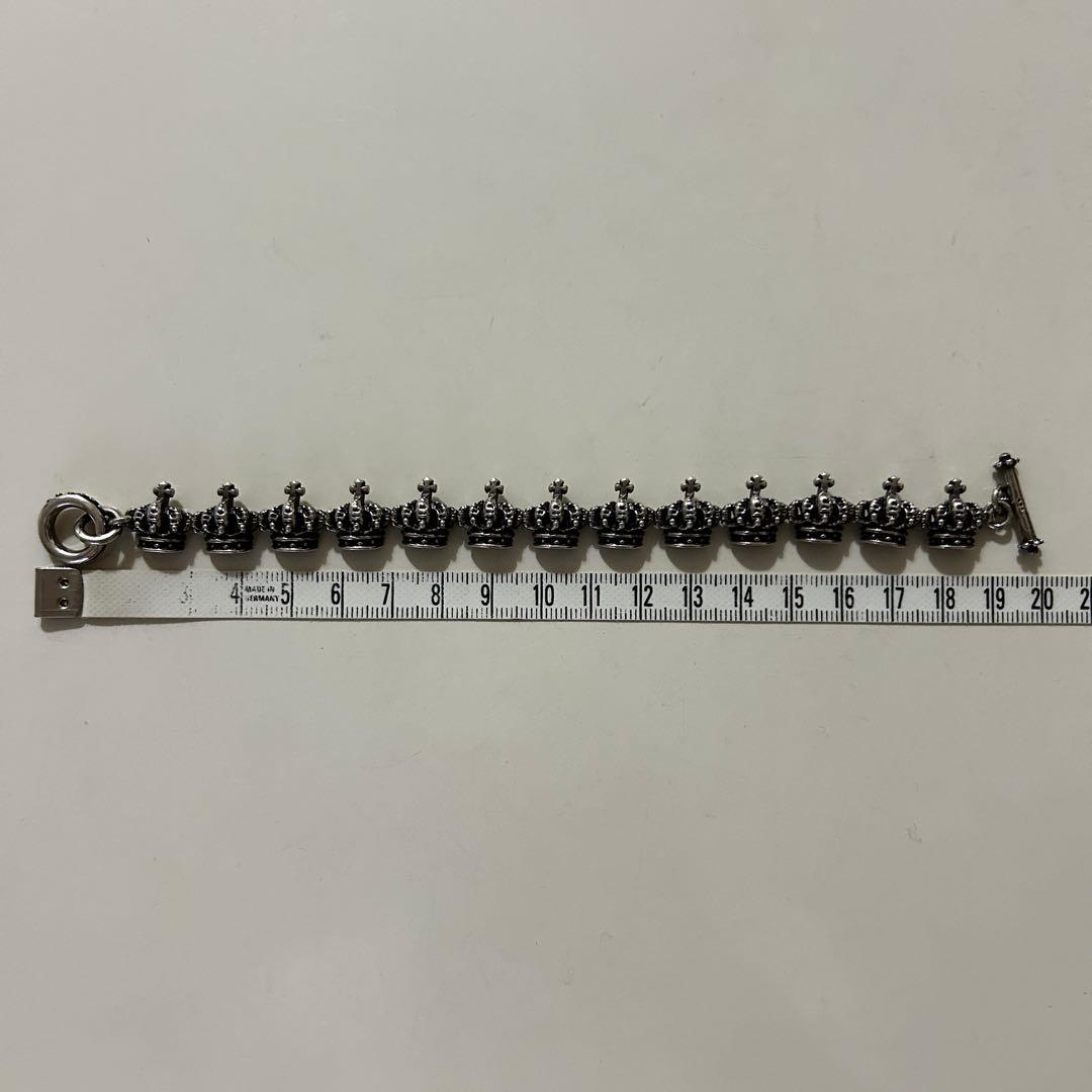 美品✨ ロイヤルオーダー クラウン リンク シルバー ブレスレット Tバー