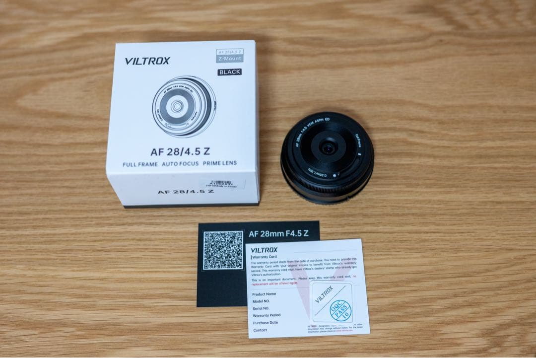 【美品】 VILTROX 28mm F4.5 Zマウント 単焦点　パンケーキ