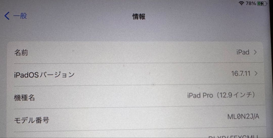 iPad Pro 12.9インチ 【画面難あり】【バッテリー劣化してます】