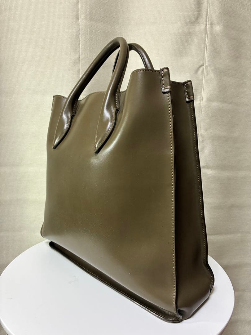 ボルドリーニ　オリーブグリーン レザートートバッグ