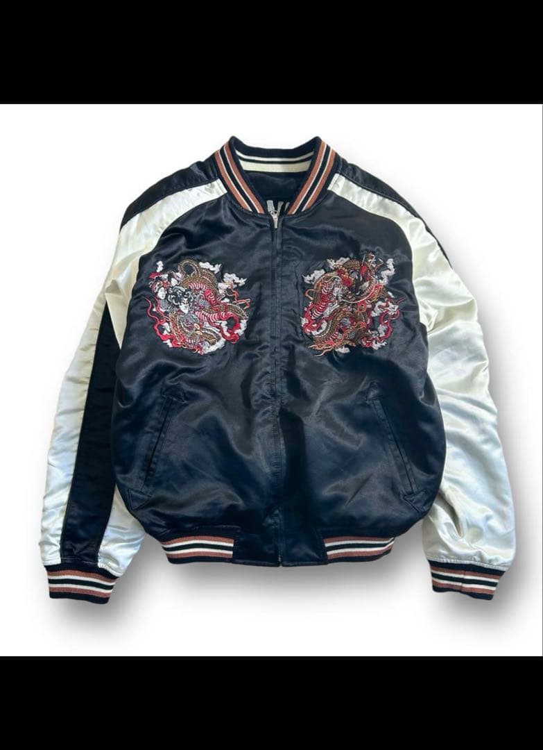 爆爛 リバーシブル スカジャン 刺繍 別珍