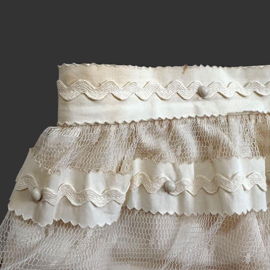 レッドヴァレンティノ チュール レース 装飾 ロングスカート