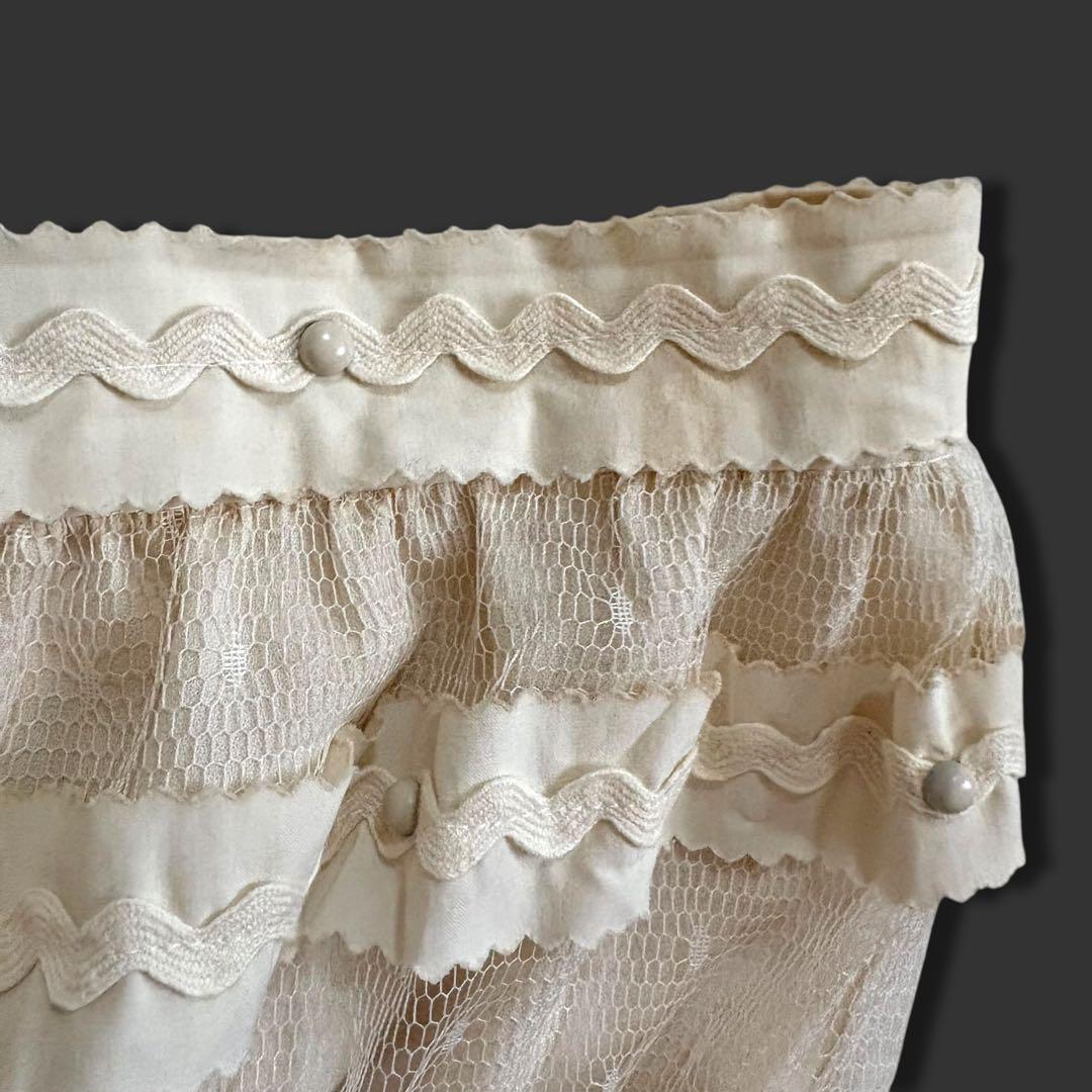 レッドヴァレンティノ チュール レース 装飾 ロングスカート