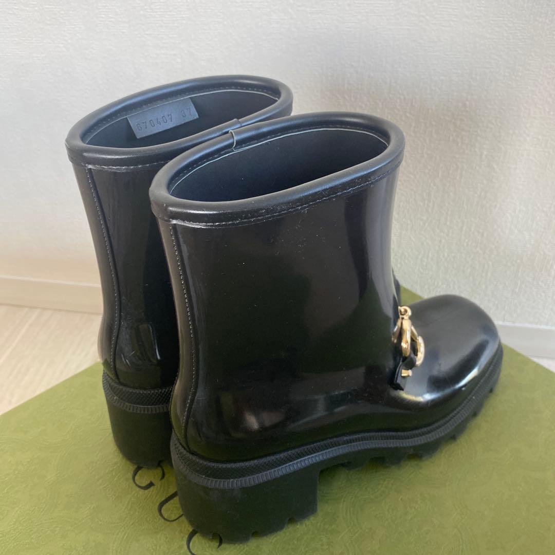 GUCCI ブラック ラバー ショートブーツ