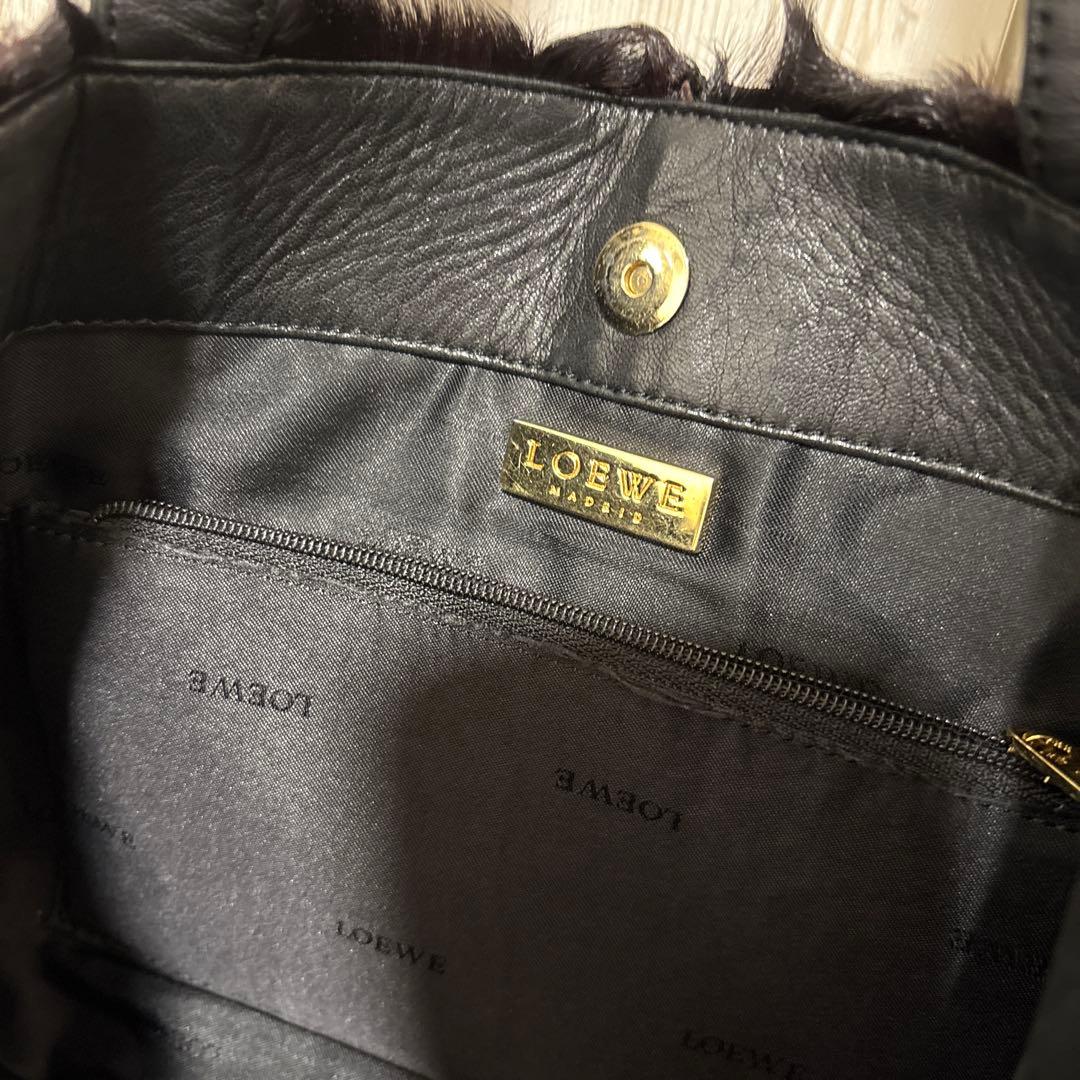 LOEWE ✨️ロエベ　リアルファー トートバッグ　ブラック