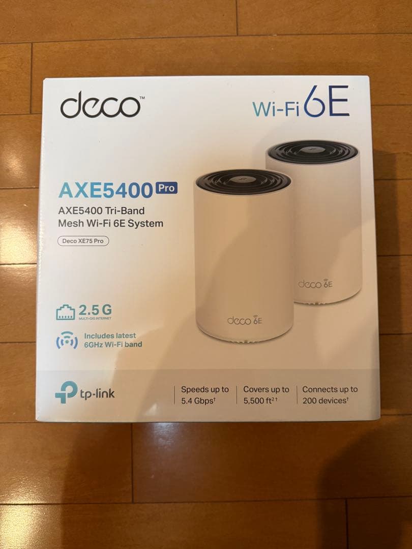 Wifiルーター　TP-Link Deco AXE5400 Pro