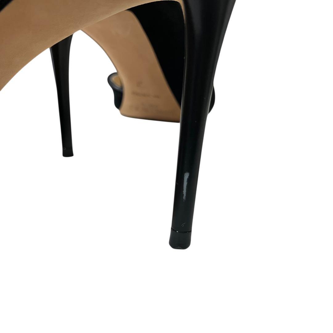 アッパー美品✨ジミーチュウ 黒 ベロア アンクルストラップ パンプス 23.5