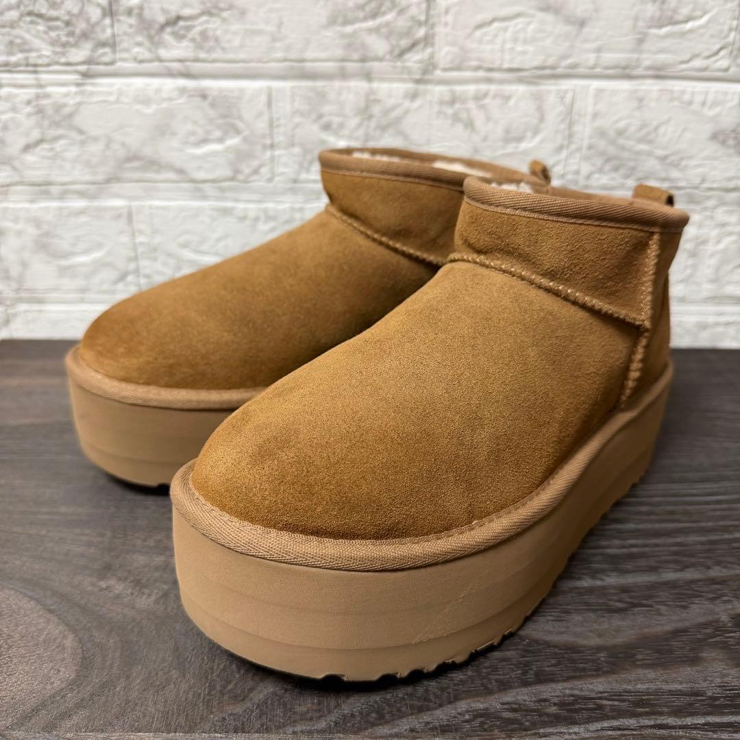 UGG クラシック ウルトラミニ プラットフォーム 24㎝ チェスナット