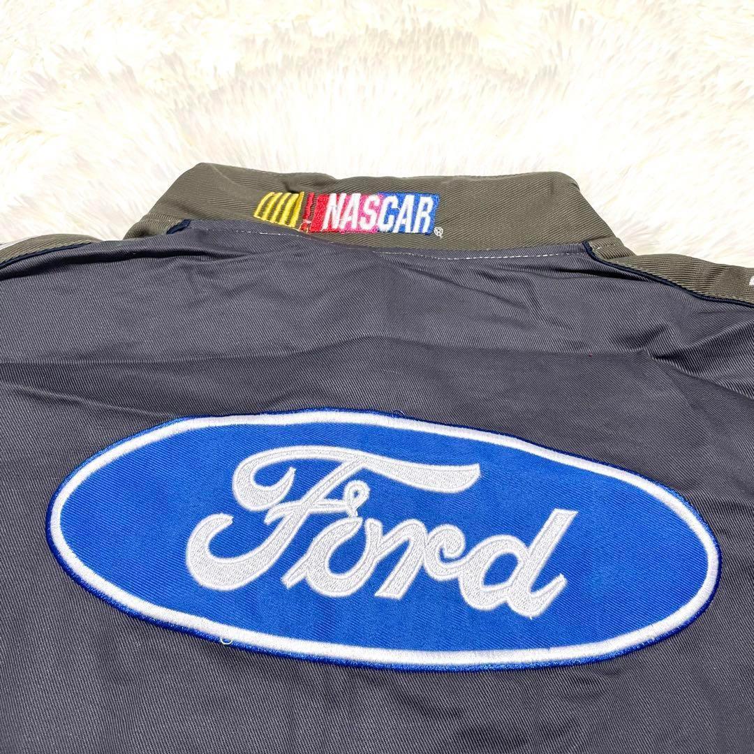 JH DESIGN レーシングジャケット　フォード　グレー/カーキ　サイズL