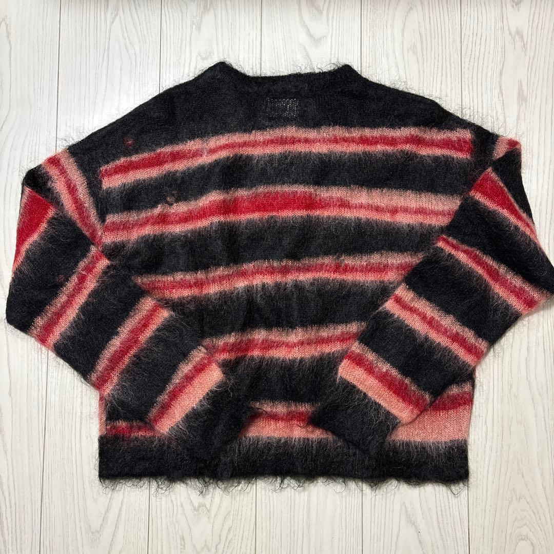 トップス 25AW Distressed Border Mohair Sweater