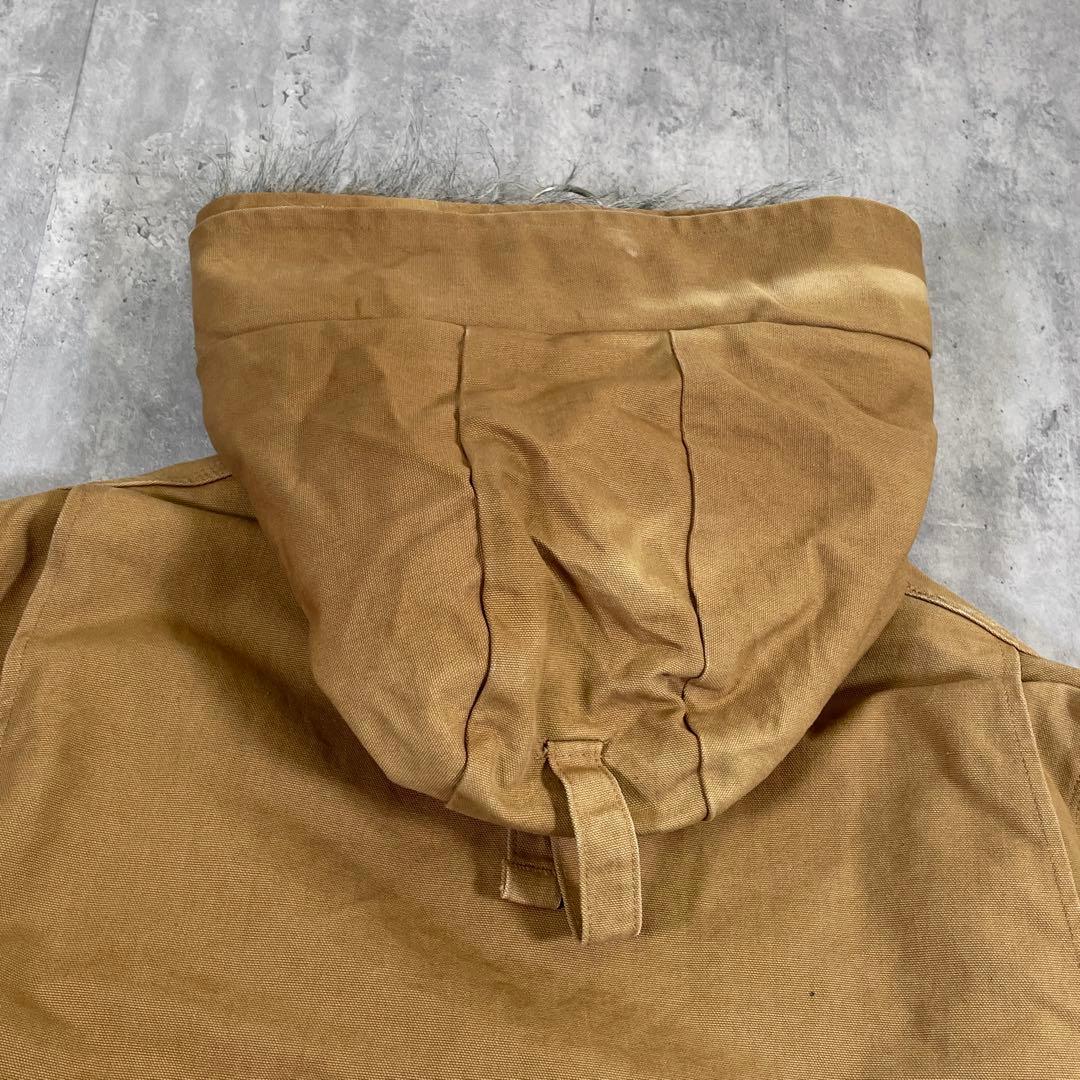 星形タグ◆80s carhartt【XL】シベリアンパーカー ダック地 ファー