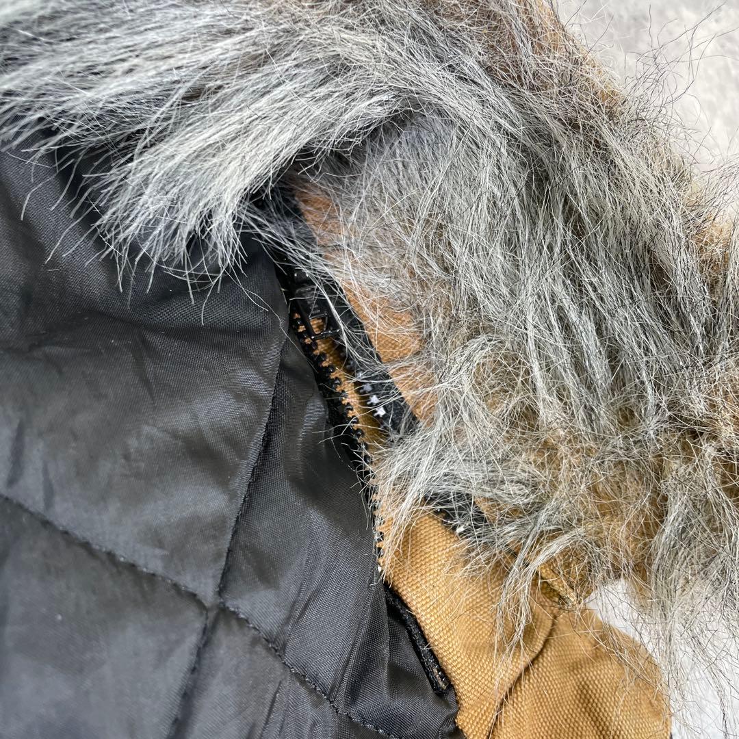 星形タグ◆80s carhartt【XL】シベリアンパーカー ダック地 ファー