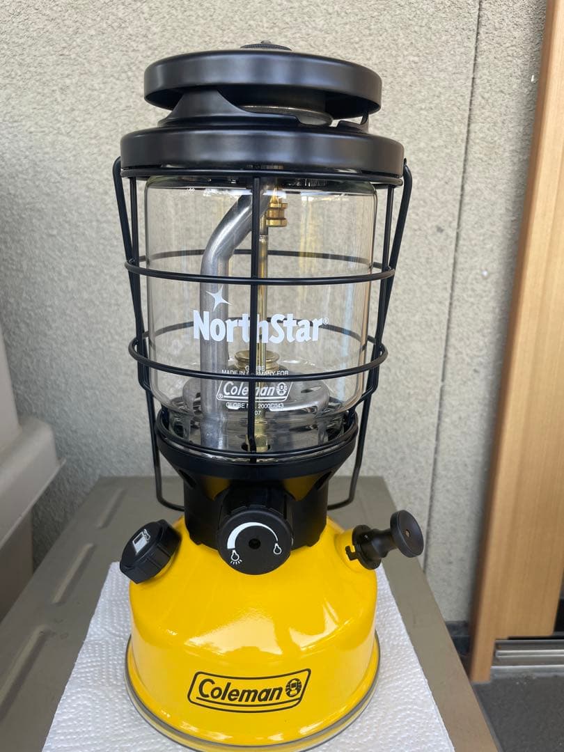 かかし コールマンランタン　ノーススター　カスタマイズ　イエロー