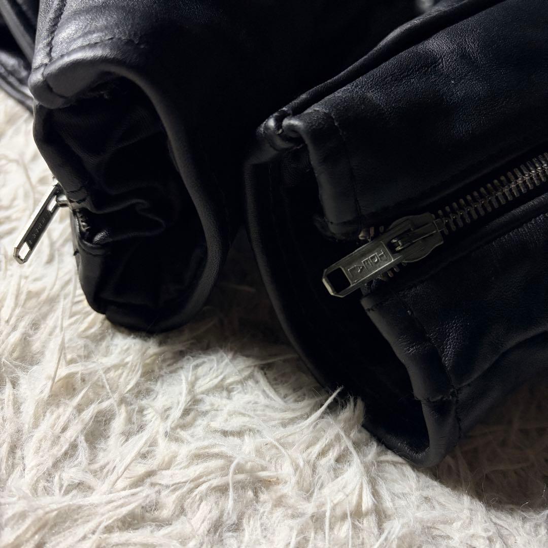 【米国製】schott ライダースジャケット 618 本革　ブラック 42