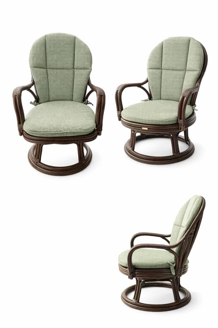 カザマ オリッサ ハイバックシーベルチェア ラタン 回転式