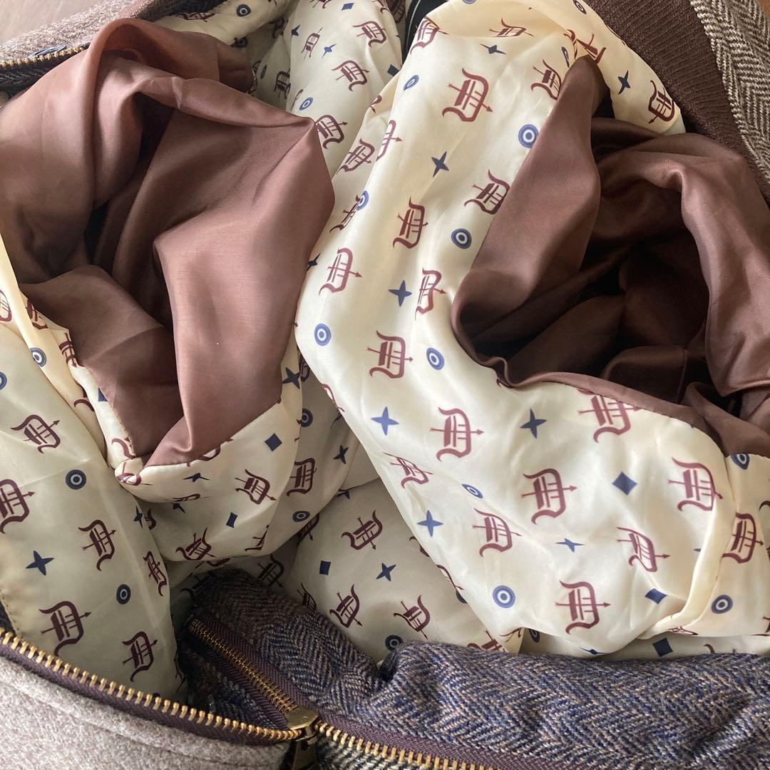 【新品タグ付】ハリスツイード ダービージャケット パッチワーク ブラウンミックス