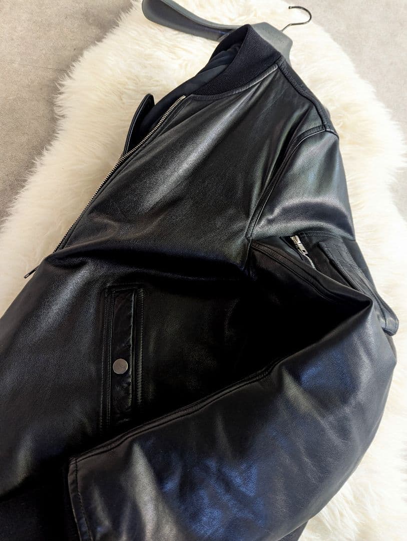 ゴ*ス様 稀少極美　リックオウエンス　カーフレザー　グース　パデッド　ボンバー