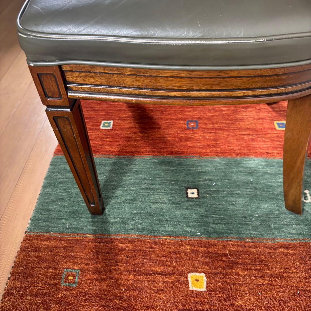 【良品】maruni/マルニ 地中海ロイヤル　本革張りチェア