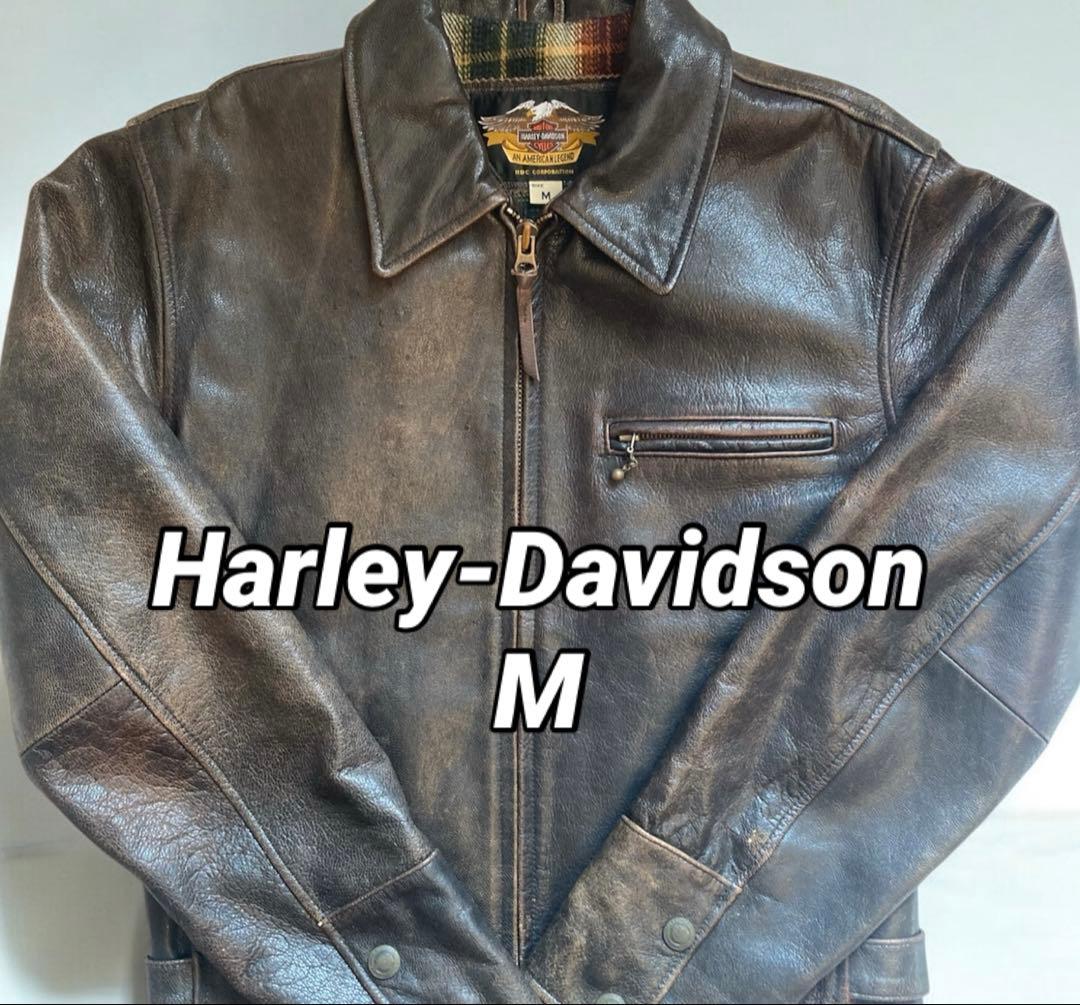 Harley-Davidson ハーレーダビッドソンレザージャケット ブラウンM
