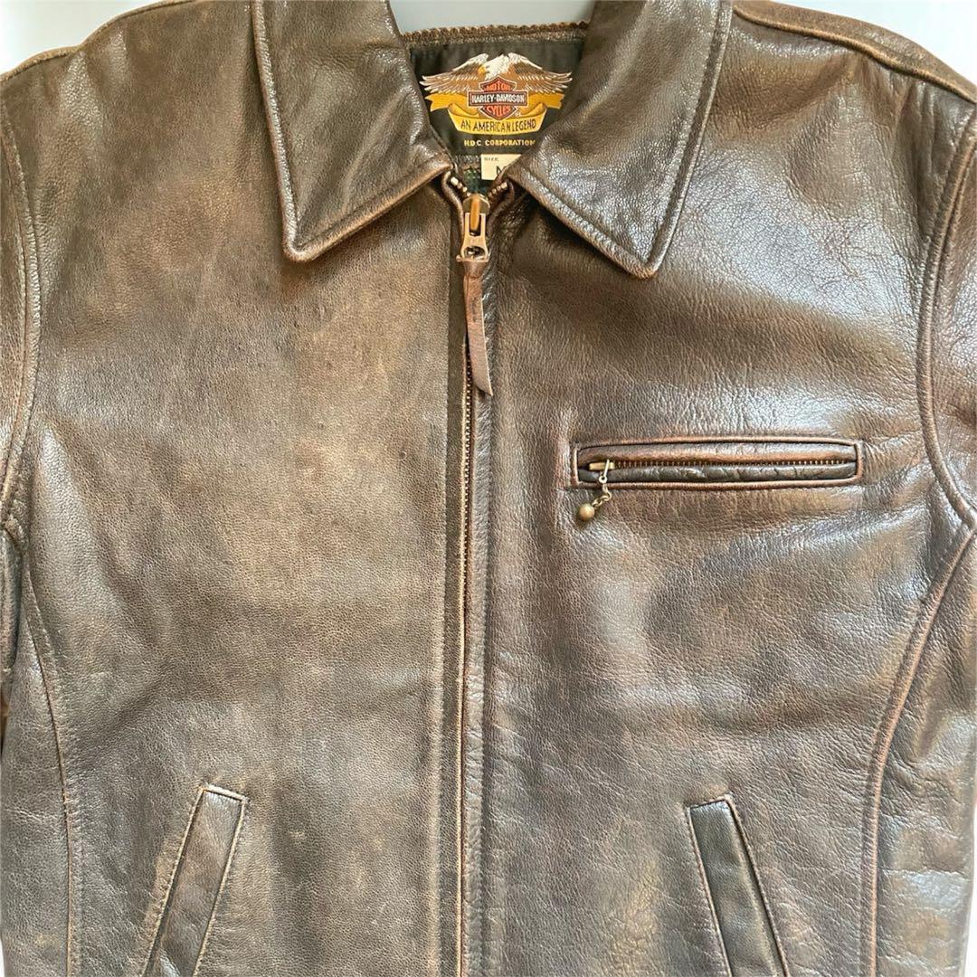 Harley-Davidson ハーレーダビッドソンレザージャケット ブラウンM