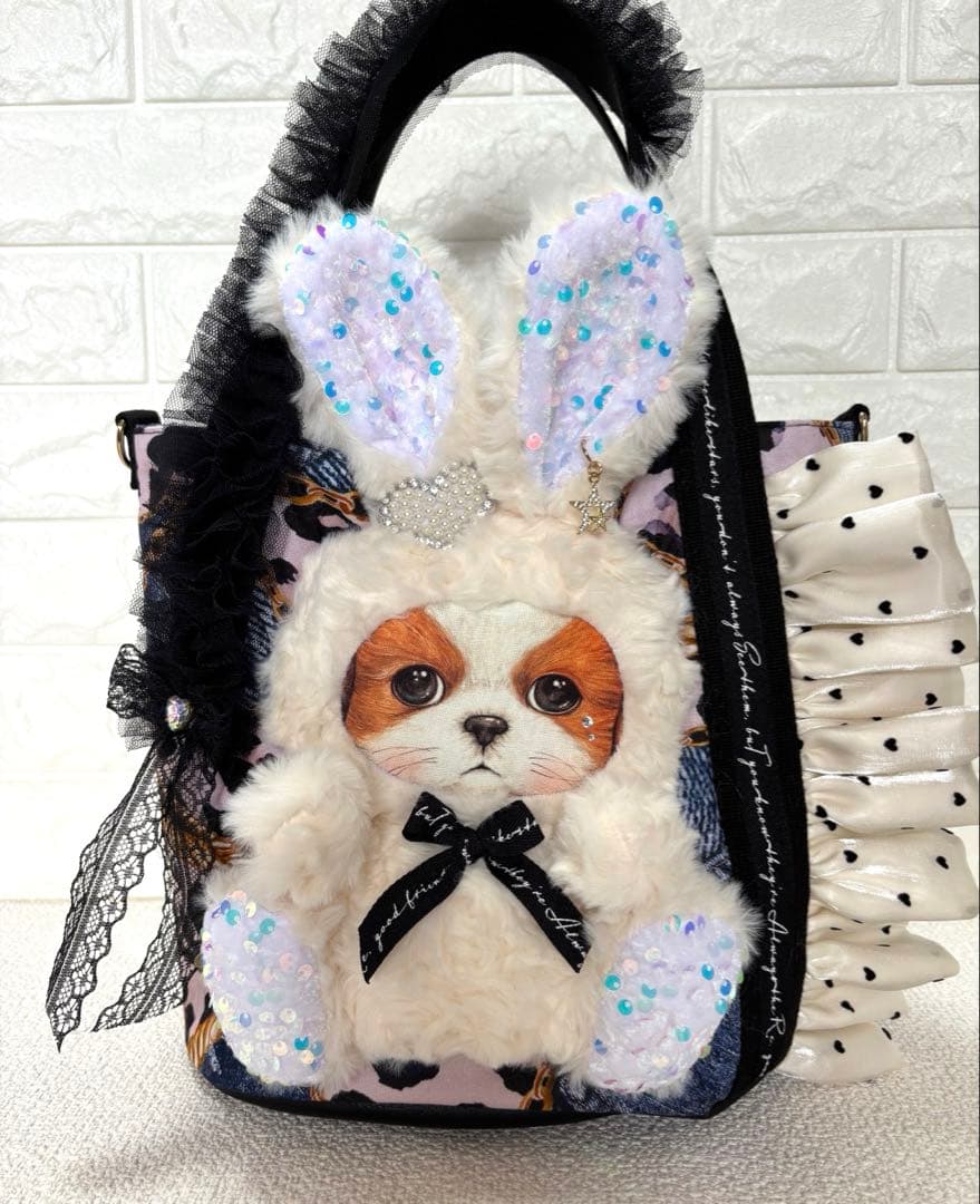 そ*2様 コヤンイサムチョン　ハンドメイド　丸底トートバッグ　デニムヒョウ柄　ア