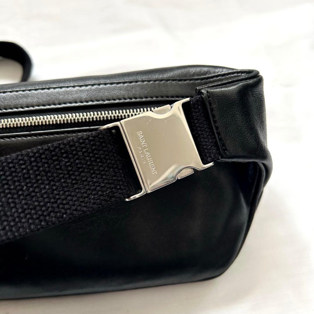■極美品■サンローラン　ボディバッグ　ラムスキン　ブラック　レザー　シティ
