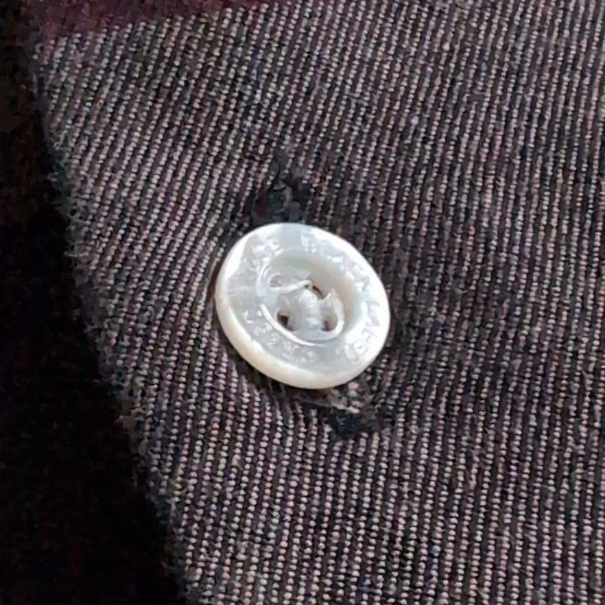 美品 クレストブリッジ 前面チェック デニム 長袖シャツ L インディゴ