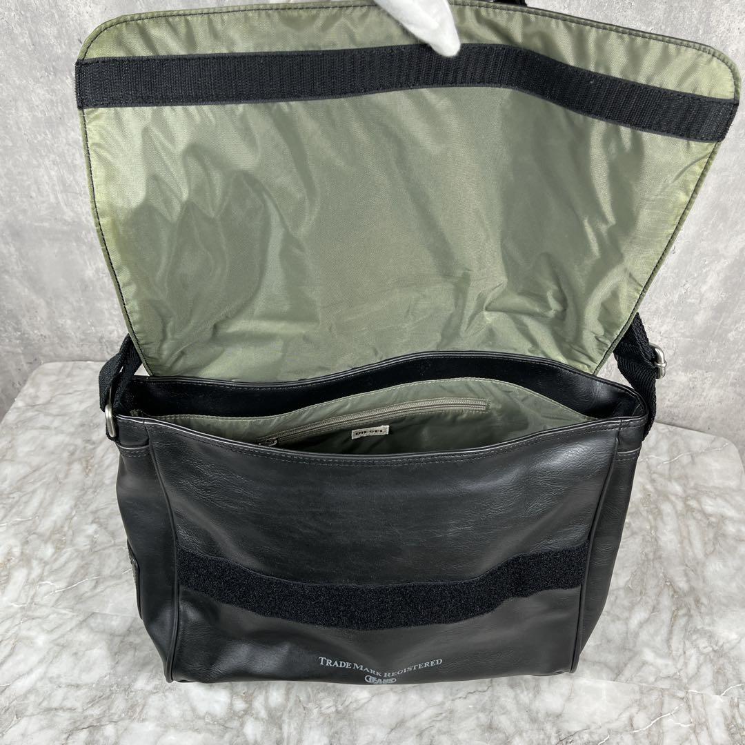 DIESEL ディーゼル ブレイブマン レザー ショルダーバック　A4 ブラック