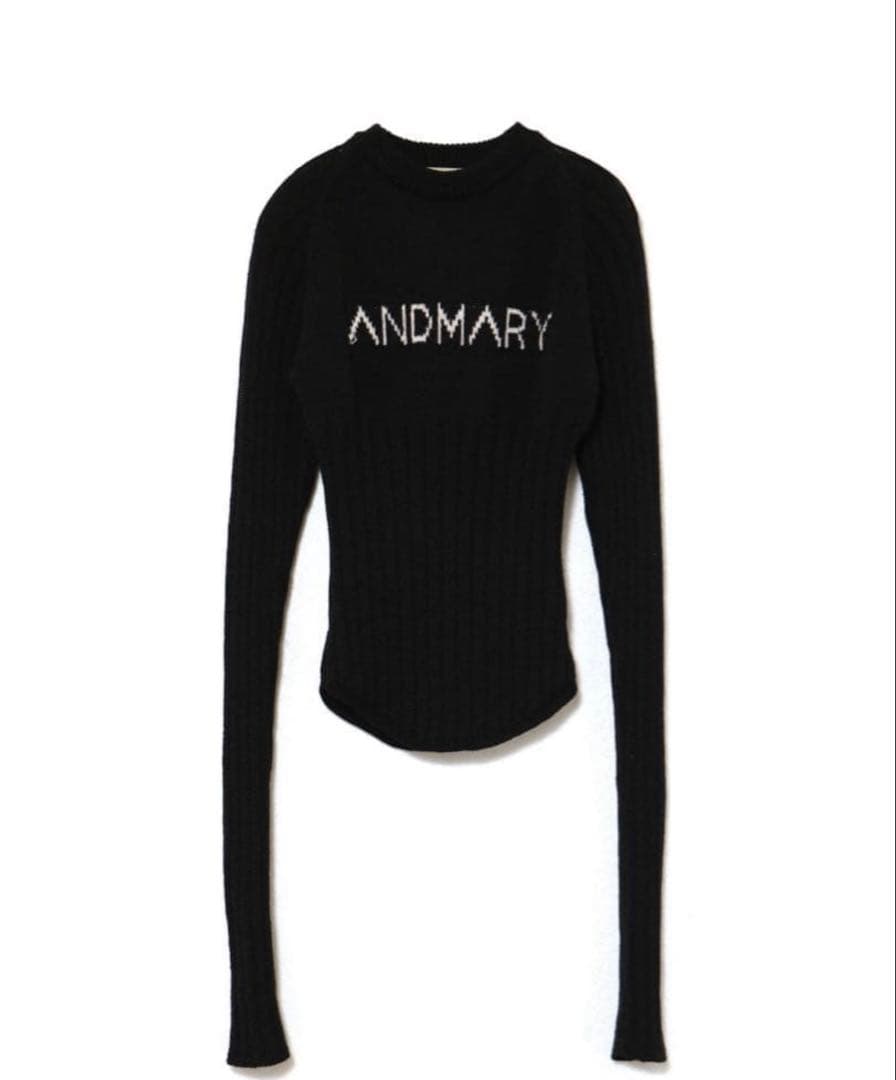 トップス Mary logo knit tops black andmary