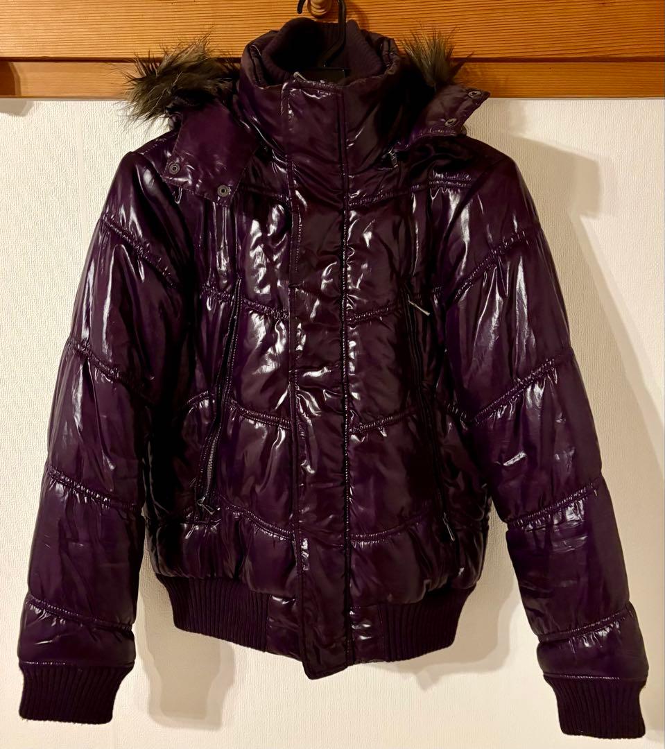 ［L様 限定] spinalh 紫 ファー 光沢ブルゾン ジャケットY2K 平成