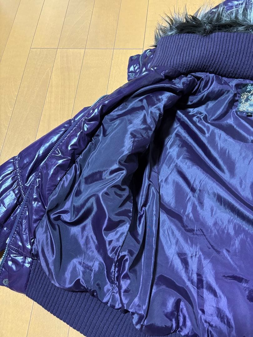［L様 限定] spinalh 紫 ファー 光沢ブルゾン ジャケットY2K 平成