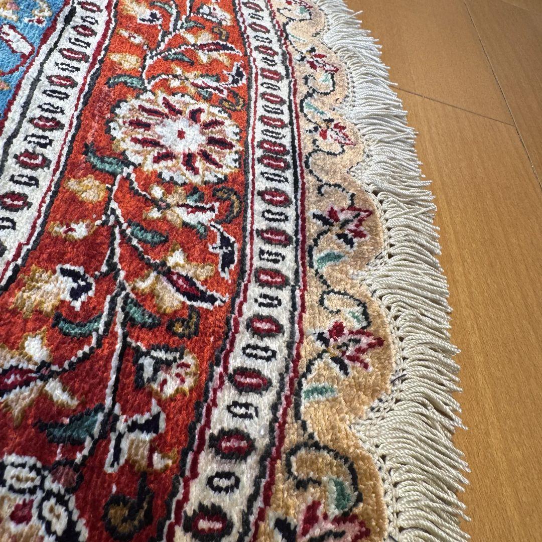 ペルシャ絨毯 コム産 純シルク 手織り 150×95cm