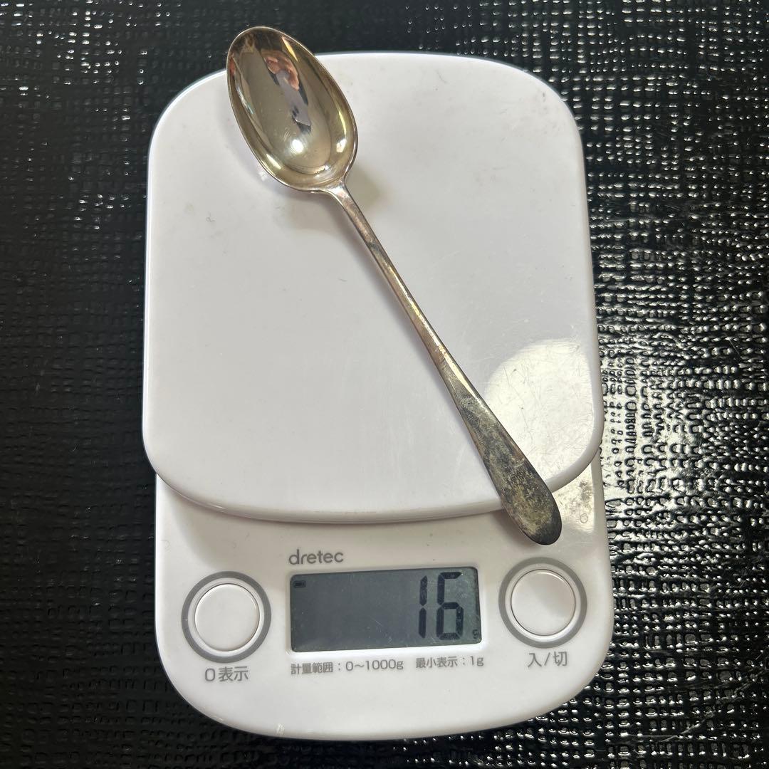 大阪丹金製◆⑤純銀製スプーン6本セット　昭和レトロ　アンティーク