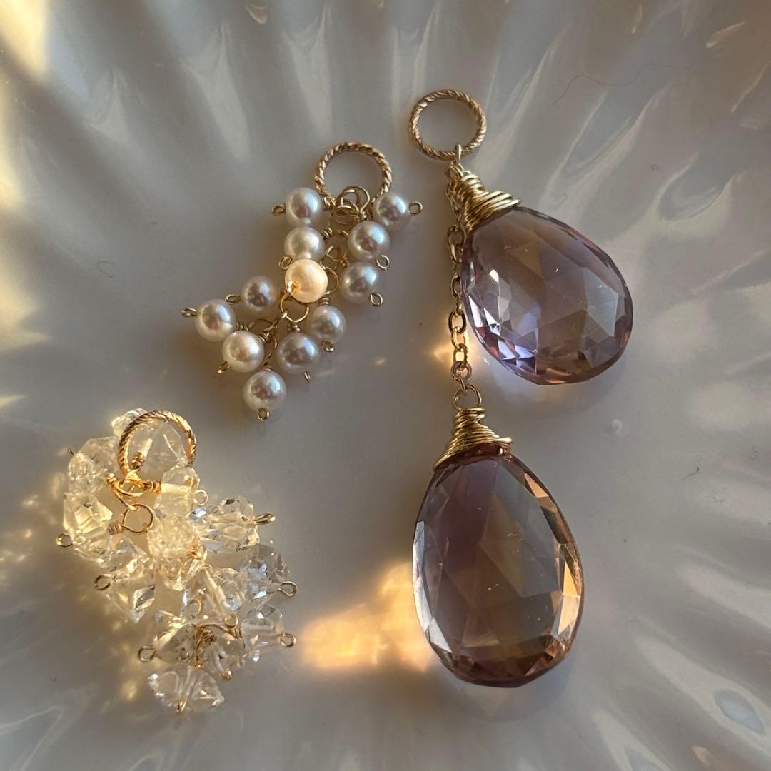 【専用です】14kgf♦︎アメトリン《大粒》✳︎ピアス・ネックレス・他計4点