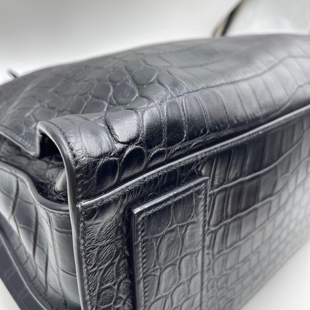 【新品未使用】SAINT LAURENT サックドジュール 型押しクロコ　ラージ
