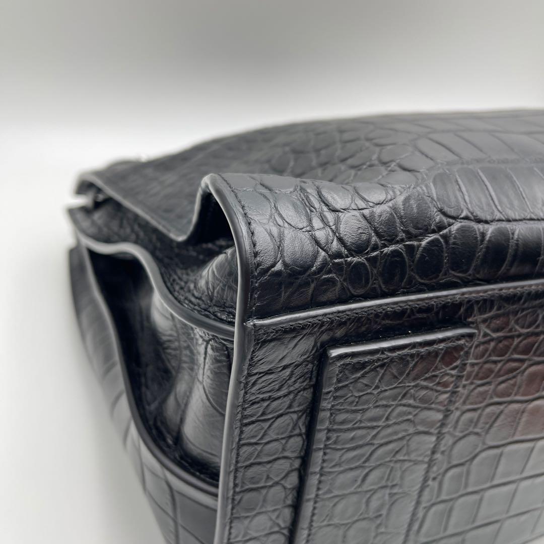 【新品未使用】SAINT LAURENT サックドジュール 型押しクロコ　ラージ