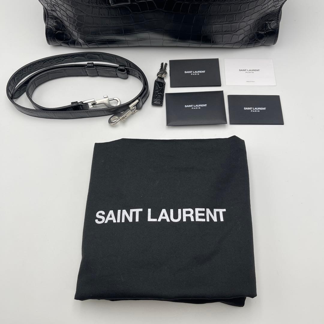 【新品未使用】SAINT LAURENT サックドジュール 型押しクロコ　ラージ