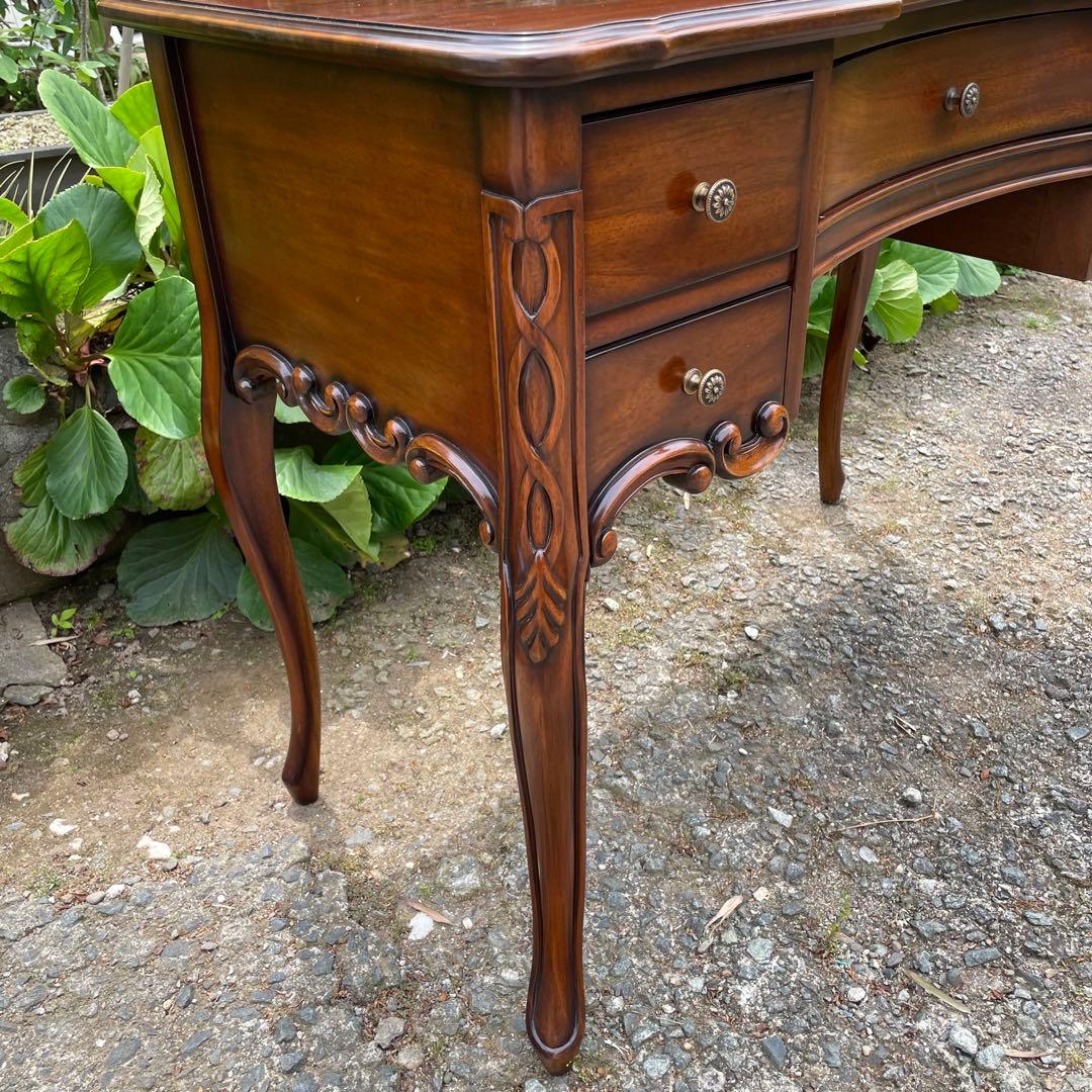 ビッグミラー ドレッサー マホガニー 輸入家具 エレガント 高級 化粧台 鏡台