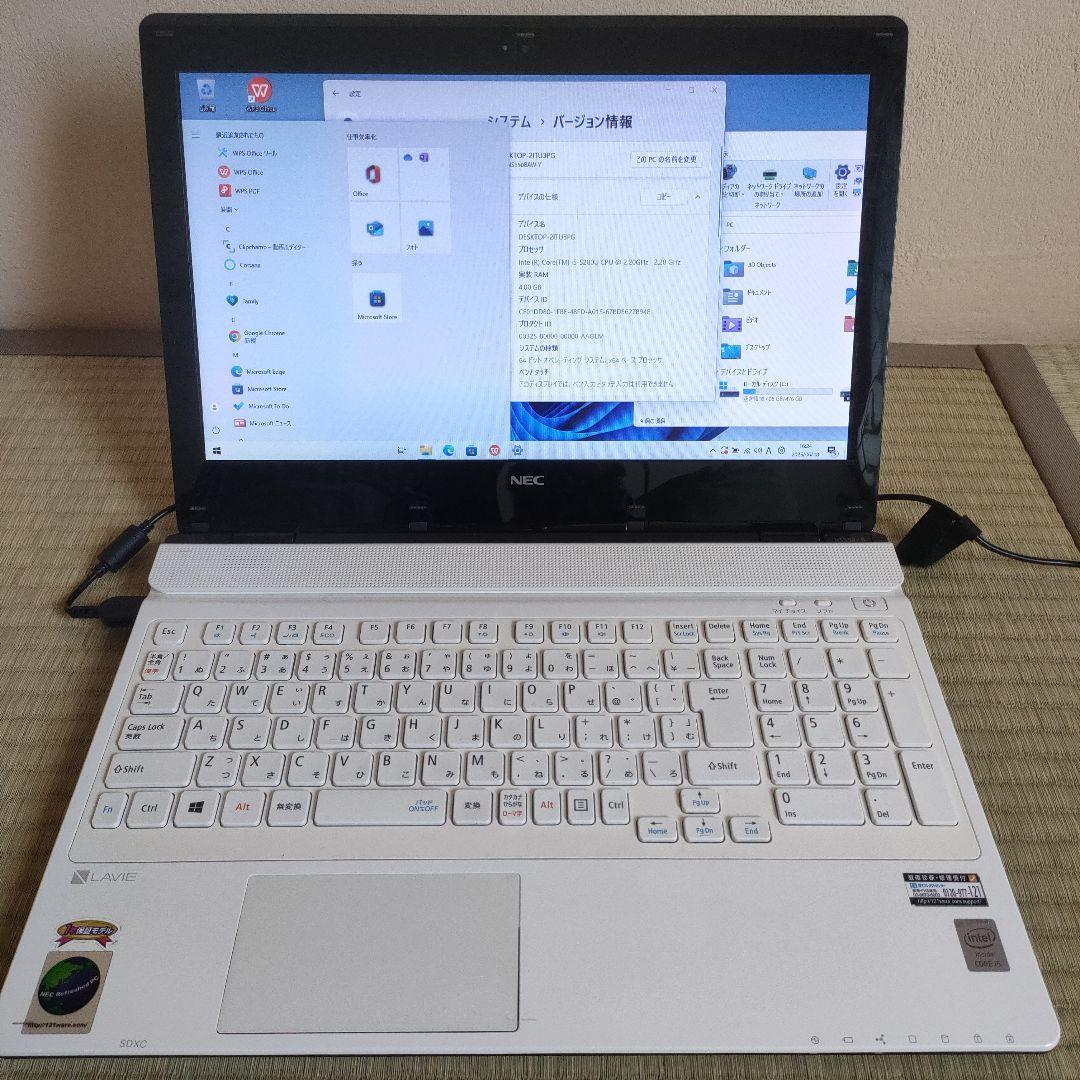 NEC ノートＰＣ Windows11/Core i5/SSD500GB/4GB