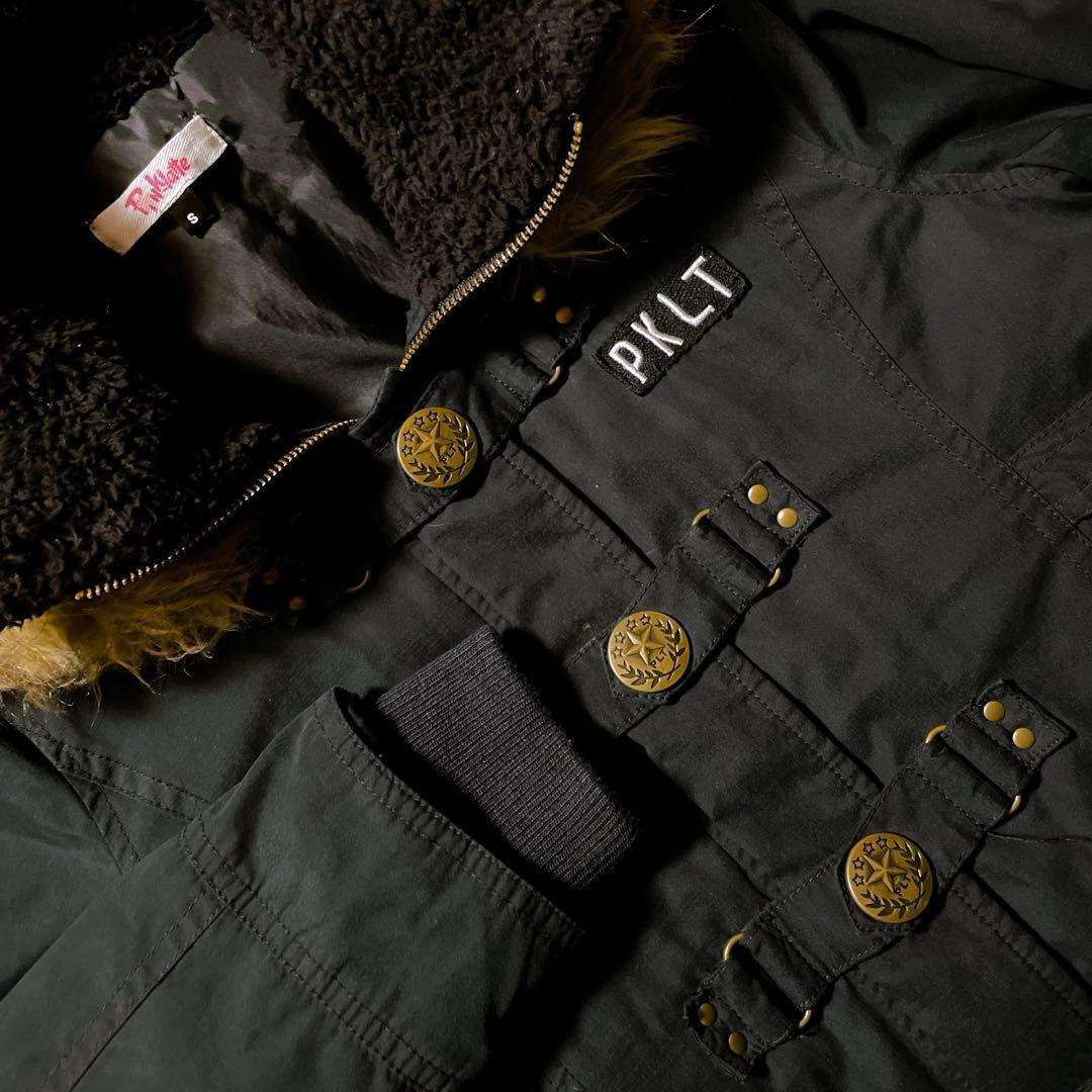 モッズコート ファー 黒 平成ギャル y2k グランジ ミリタリー d.i.a系